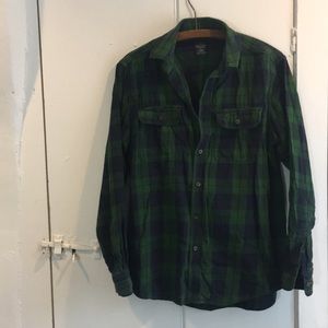 Relaxed fit plaid flannel shirt